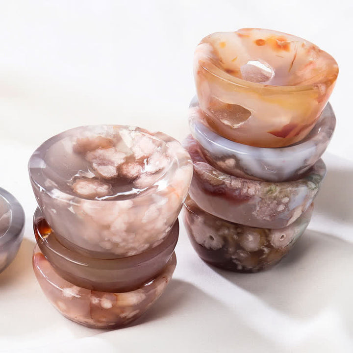 Olivenorma Cherry Blossom Agate Sardonyx Crystal Bowl - image 6