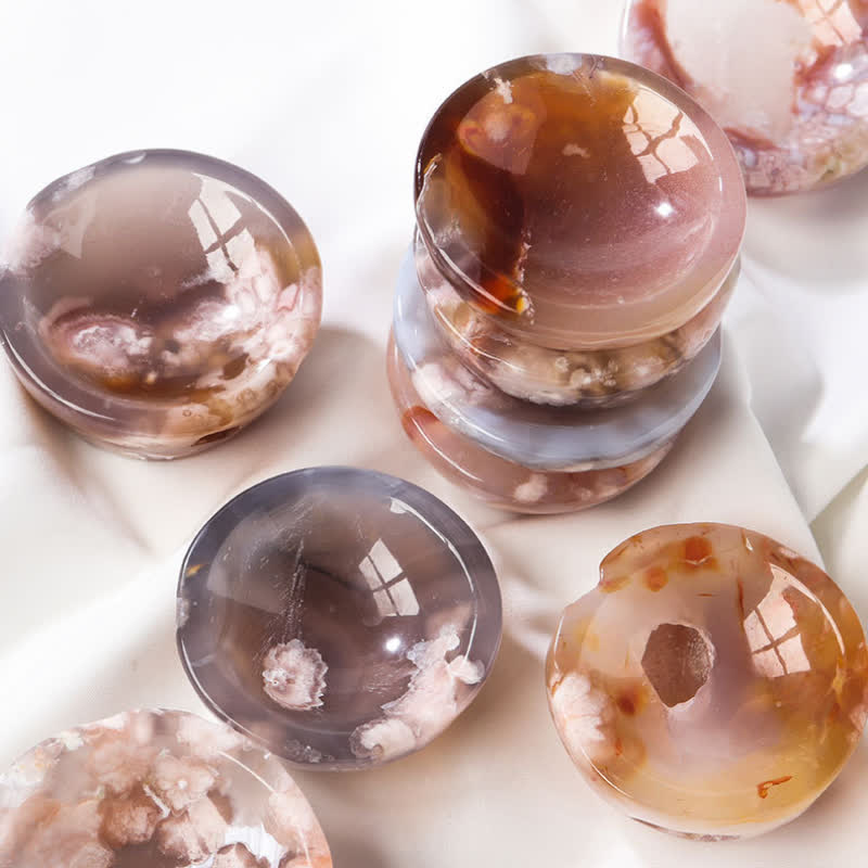 Olivenorma Cherry Blossom Agate Sardonyx Crystal Bowl - image 9