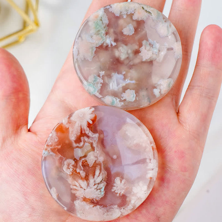 Olivenorma Cherry Blossom Agate Cat Head Crystal Bowl