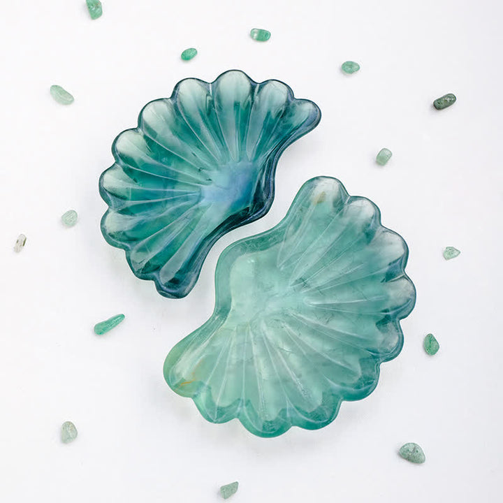 Olivenorma Natural Fluorite Shell Bowl Decoration Crystal Bowl