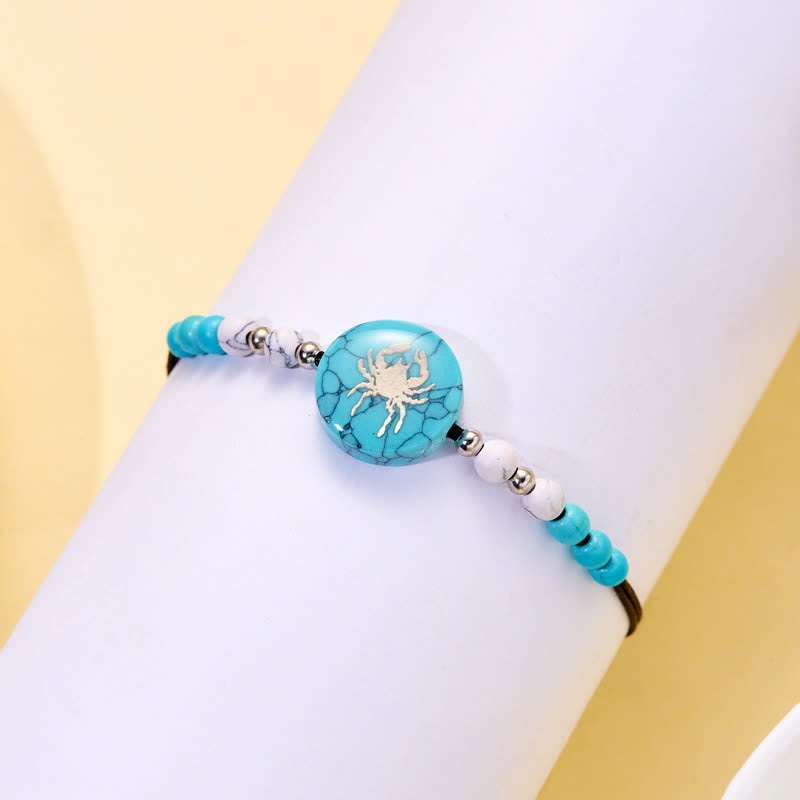 Olivenorma 12 Constellations Zodiac Pattern Turquoise Braided Bracelet