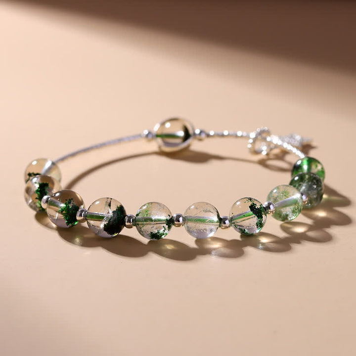 Olivenorma Green Phantom Quartz Beaded Star Pendant Bracelet