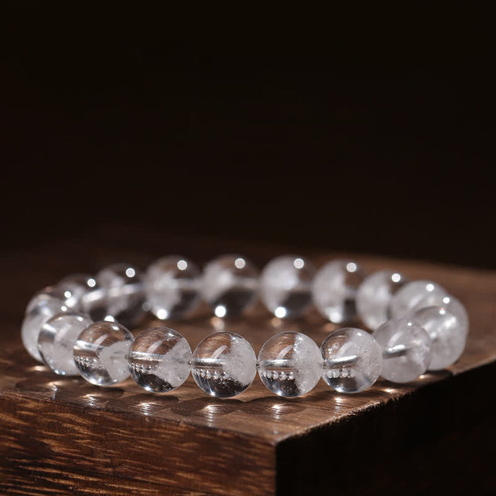 Olivenorma 7-19mm White Phantom Quartz Beaded Bracelet