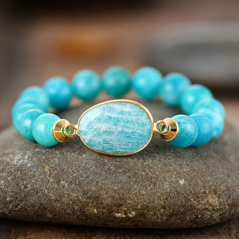 Olivenorma Natural 10mm Amazonite Beaded Bracelet