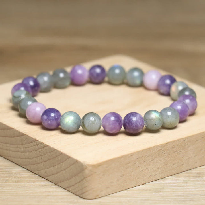 Olivenorma Natural Moonstone Lepidolite Beaded Women Bracelet