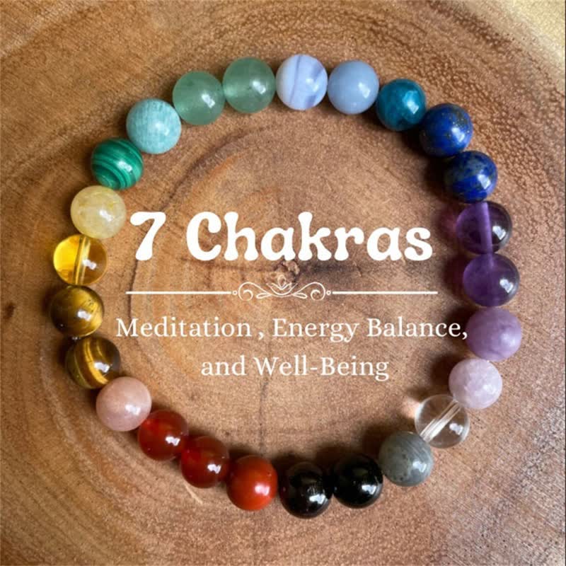 Olivenorma 7 Chakras Natural Stone Beads Bracelet