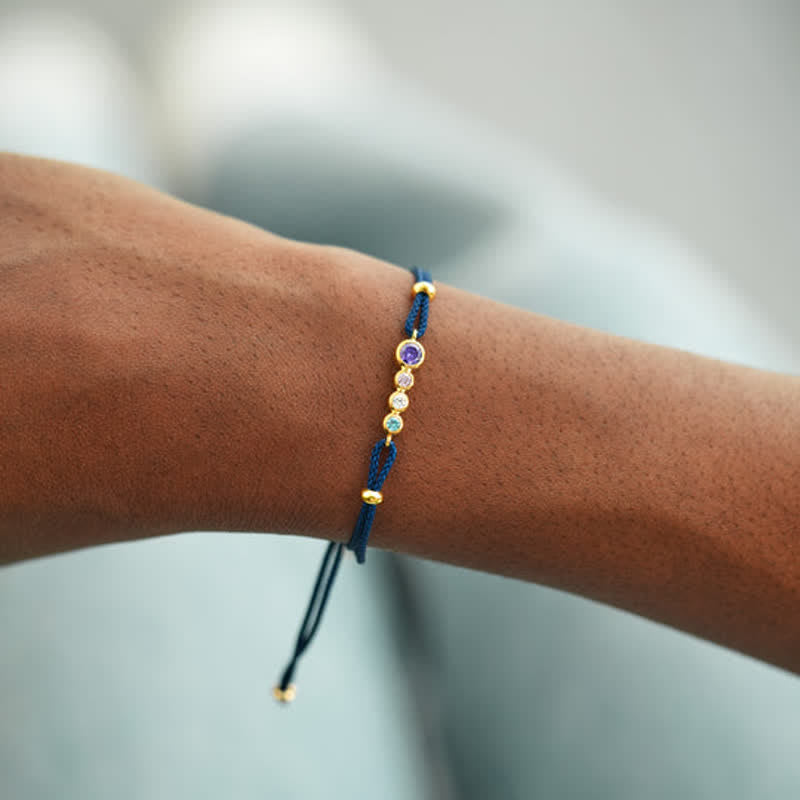 Olivenorma 2-7 Birthstones Bezel Set Customized Gift Card Bracelet - image 9