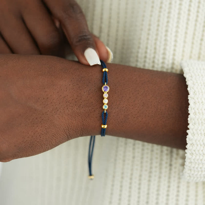 Olivenorma 2-7 Birthstones Bezel Set Customized Gift Card Bracelet - image 6