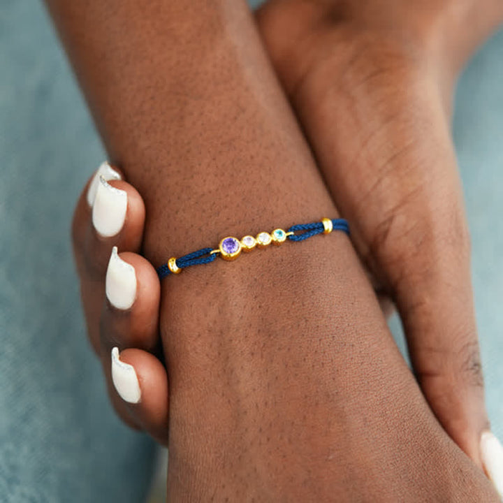 Olivenorma 2-7 Birthstones Bezel Set Customized Gift Card Bracelet - image 11