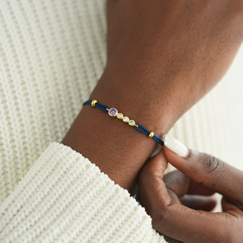 Olivenorma 2-7 Birthstones Bezel Set Customized Gift Card Bracelet - image 5