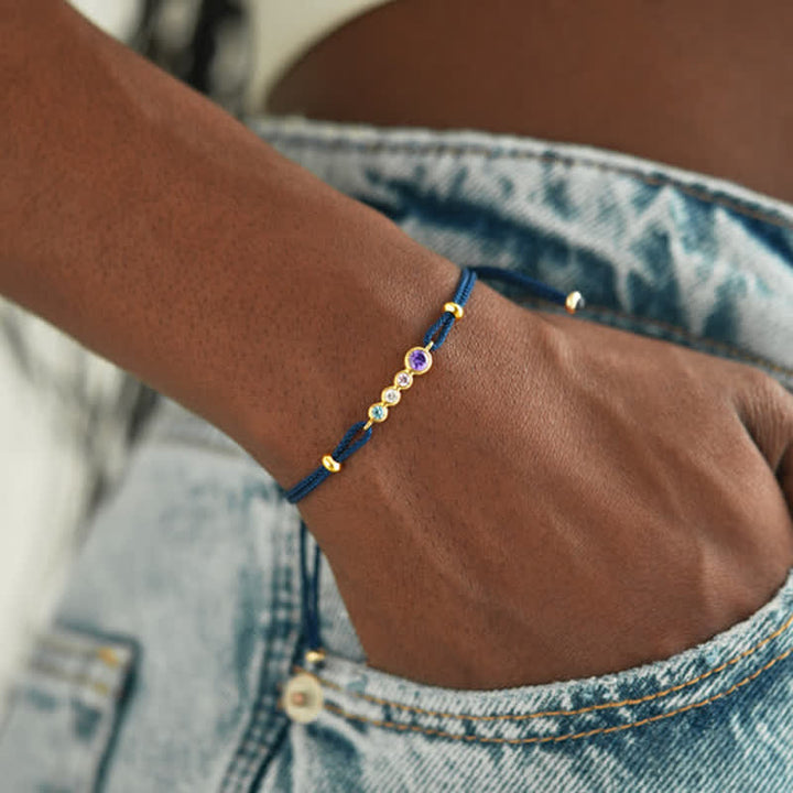 Olivenorma 2-7 Birthstones Bezel Set Customized Gift Card Bracelet - image 7