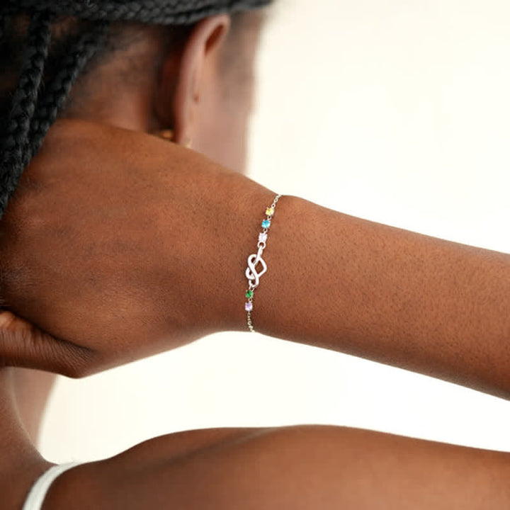 Olivenorma Personalized 1-8 Birthstones Heart Knot Gift Card Bracelet - image 9