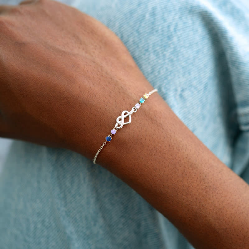 Olivenorma Personalized 1-8 Birthstones Heart Knot Gift Card Bracelet - image 7