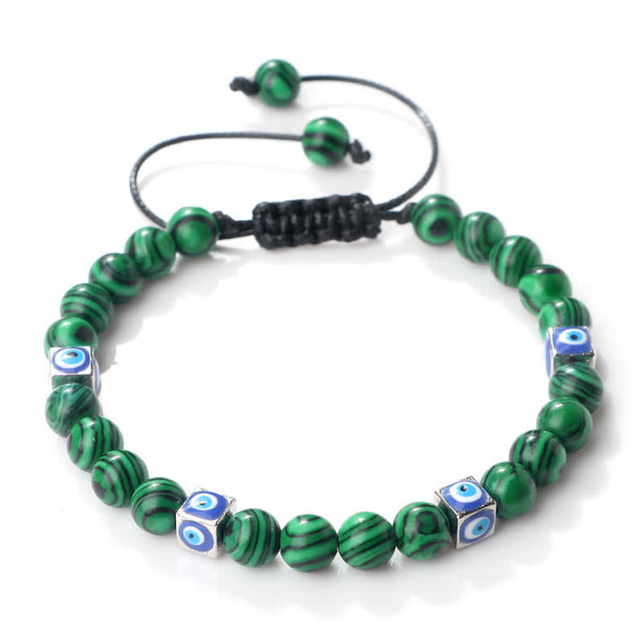 Olivenorma Natural Crystal Beaded Evil Eye Braided Bracelet