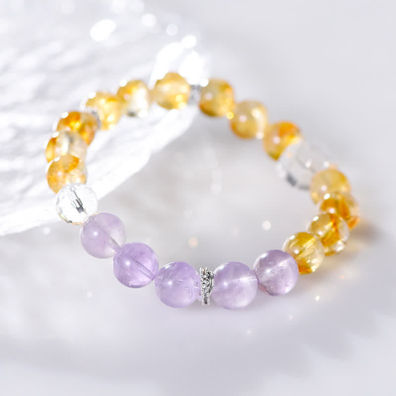 Olivenorma 9.5mm Amethyst Citrine Beads Bracelet