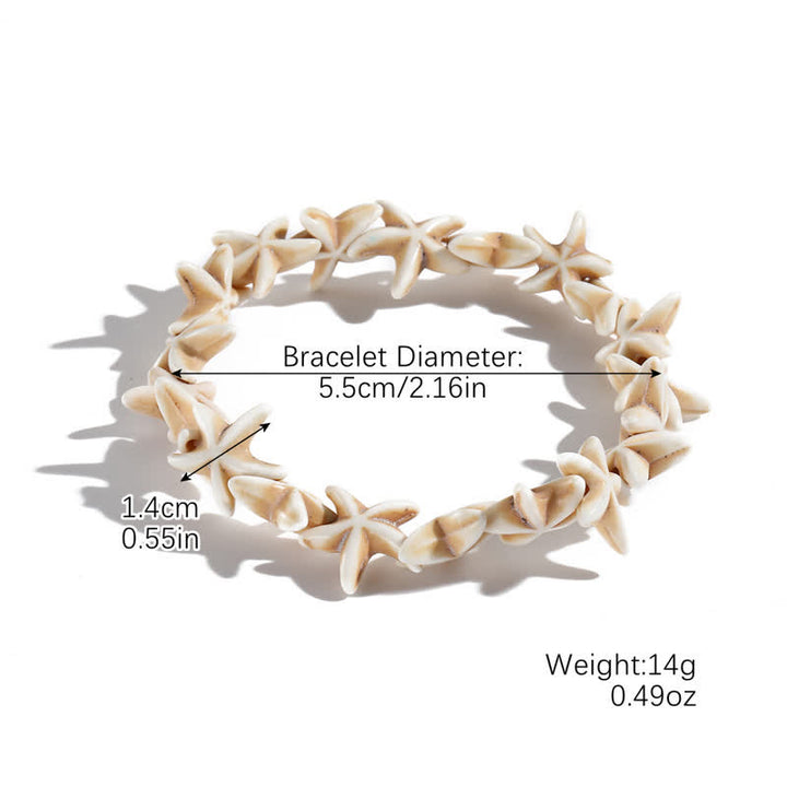 Olivenorma White Turquoise Starfish Turtle Pendant Beach Bracelet