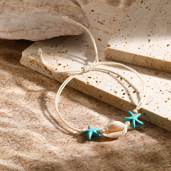 Olivenorma White Turquoise Starfish Turtle Pendant Beach Bracelet