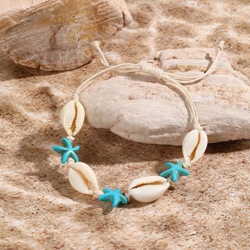 Olivenorma White Turquoise Starfish Turtle Pendant Beach Bracelet