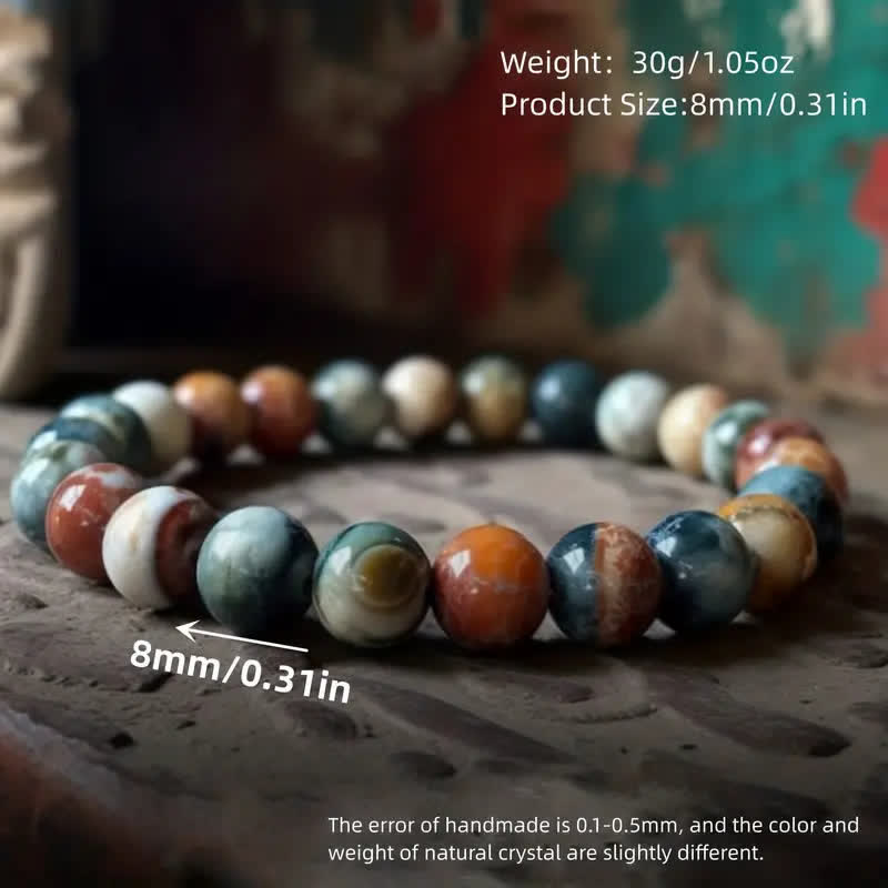 Olivenorma 8mm India Agate Beads Bracelet - image 2