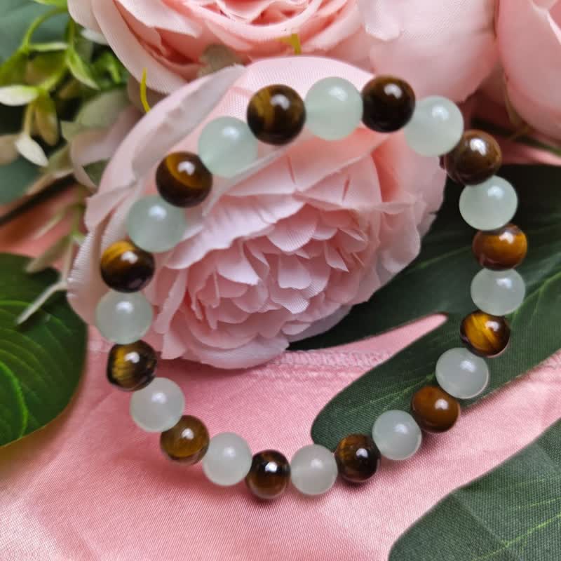 Olivenorma 8mm Green Aventurine Tiger Eye Beads Bracelet