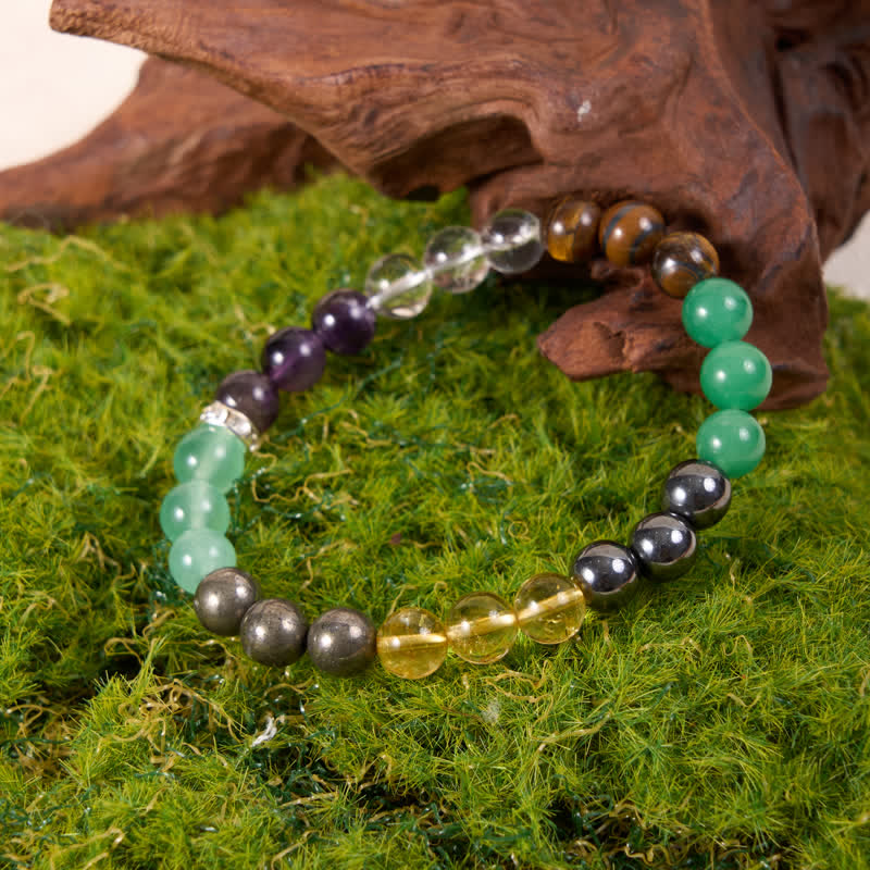 Olivenorma Hematite Green Aventurine Amethyst Citrine Beads Bracelet