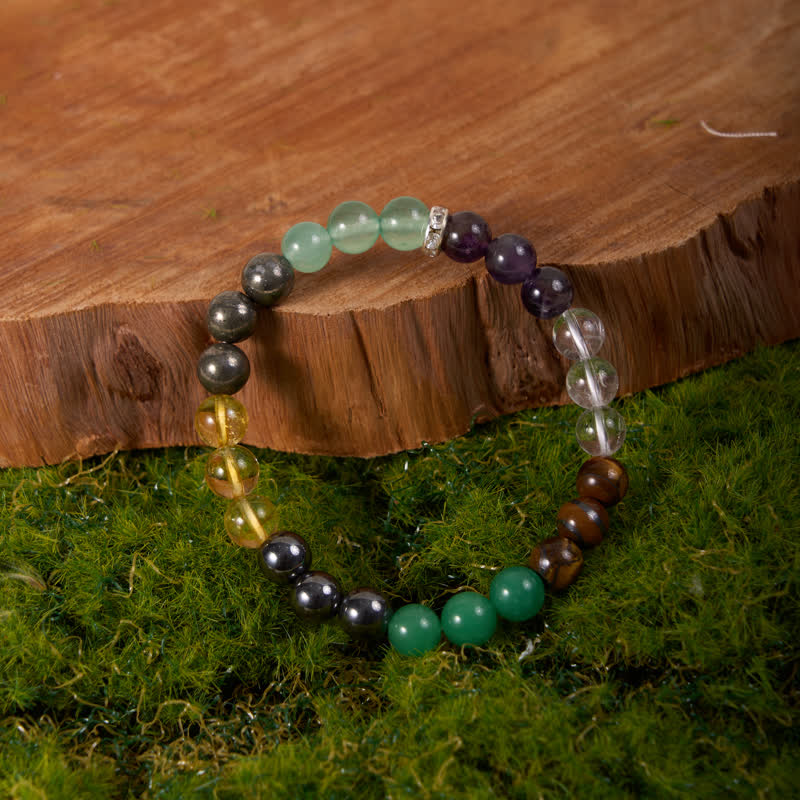 Olivenorma Hematite Green Aventurine Amethyst Citrine Beads Bracelet