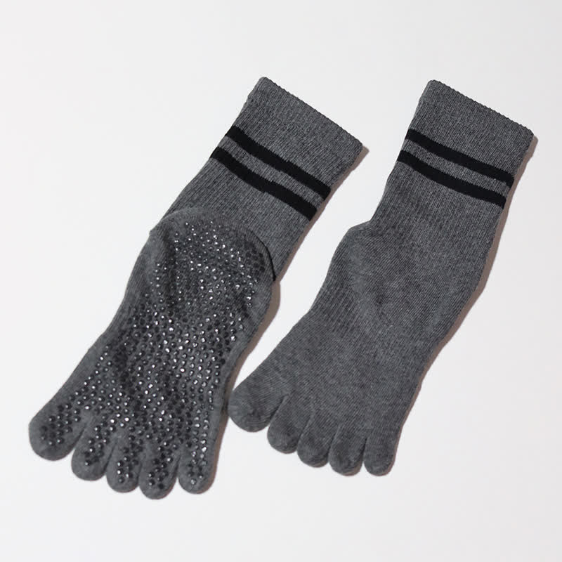 Olivenorma Pilates Anti-Slip Grip Socks Barre Training & Studio Stability Breathable Workout Yoga Socks - Dark Gray - 10 Pairs - image 6