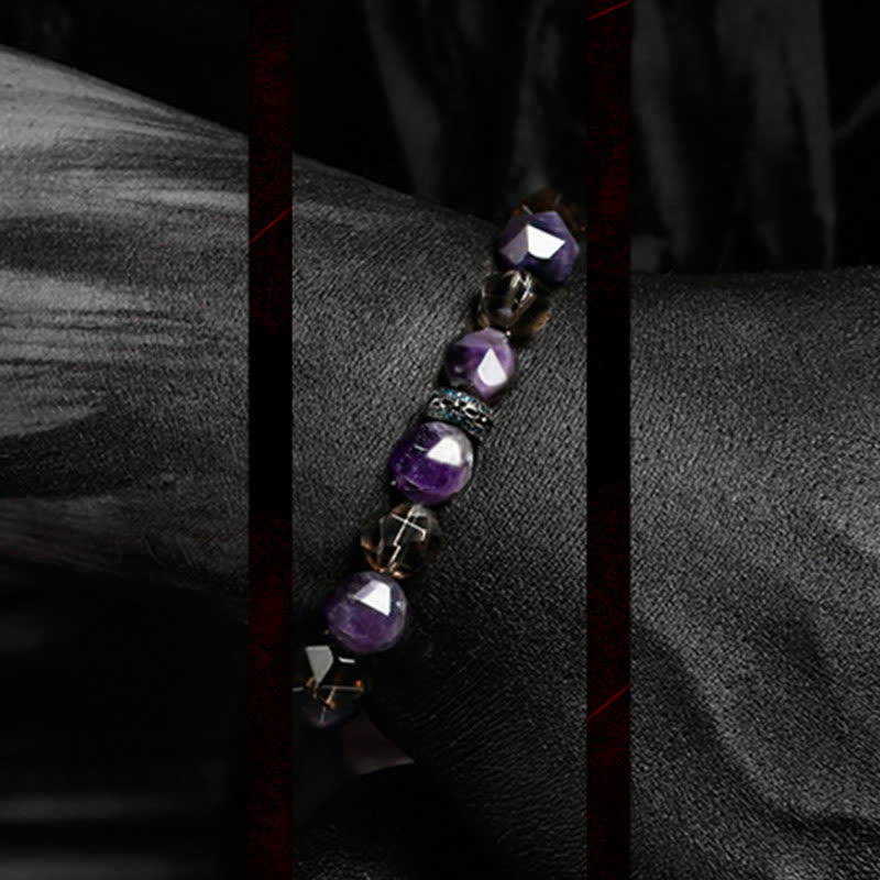 Olivenorma "Mysteries" Natural Amethyst Beaded Bracelet