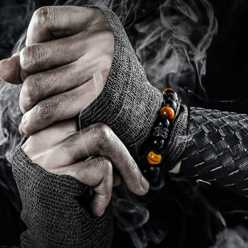 Olivenorma "Lord Black Warrior" Natural Crystal Beaded Bracelet - image 14