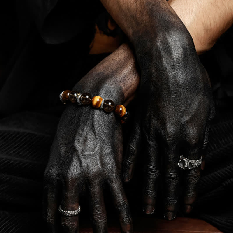 Olivenorma "Eye of Vision" Natural Tiger Eye Beaded Bracelet - image 6