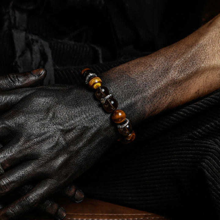 Olivenorma "Eye of Vision" Natural Tiger Eye Beaded Bracelet - image 5