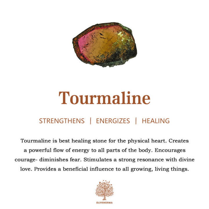 Olivenorma Natural Tourmaline Rose Quartz Pendant Earrings