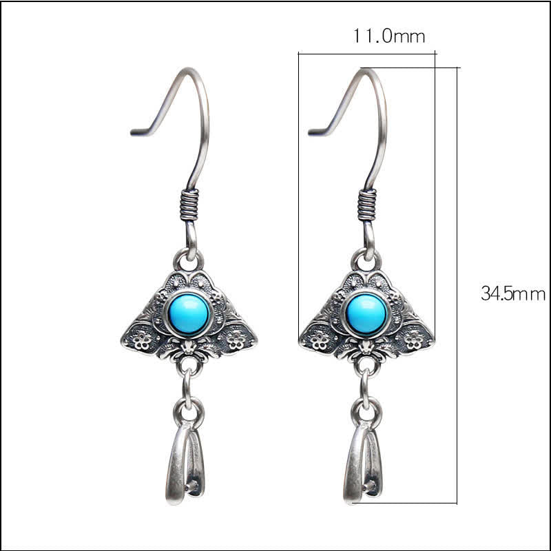 Olivenorma 925 Silver Ethnic Style Butterfly Pendant Earrings