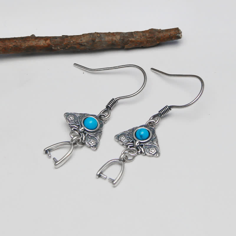 Olivenorma 925 Silver Ethnic Style Butterfly Pendant Earrings