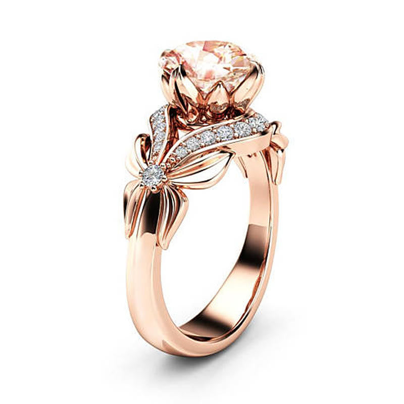 FREE Today: Rose Gold Morganite Butterfly Ring - US 10 - Butterfly#Rose Gold - image 0