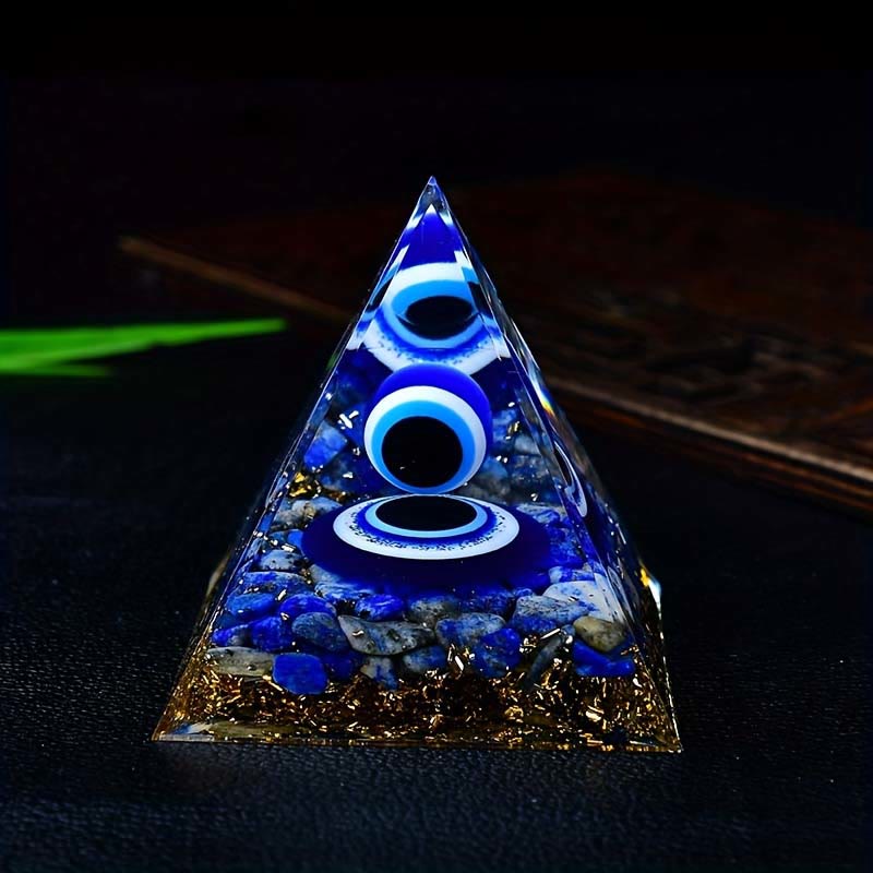 Olivenorma Lapis Lazuli Evil Eye Orgone Pyramid