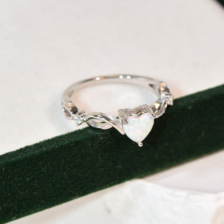Olivenorma "Eternity Unlimited" Opal Heart Engagement Wedding Ring - image 5