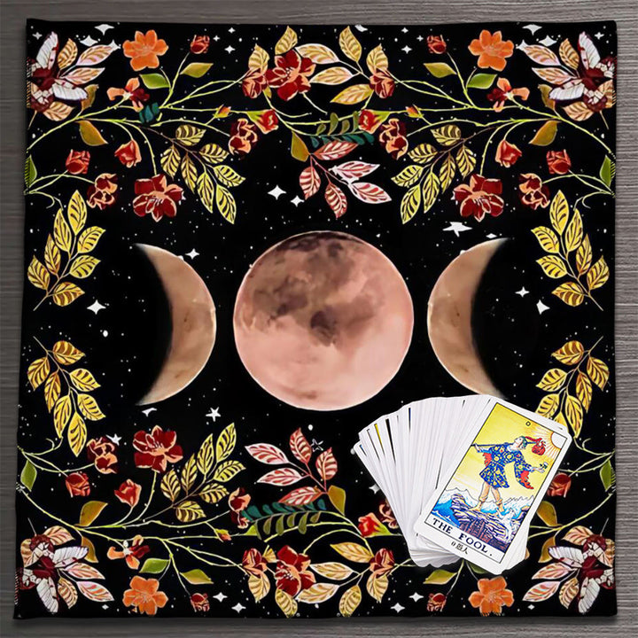 Olivenorma Astrology Flowers Moon & Sun Cloth Tarot Tablecloth