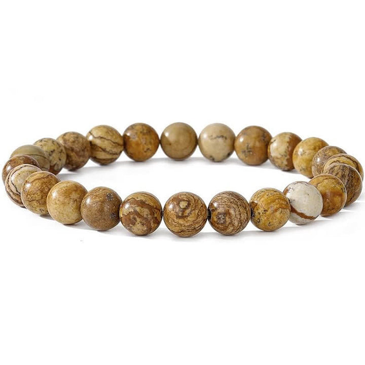 Olivenorma 8mm Natural Stone Beaded Women Men Bracelet