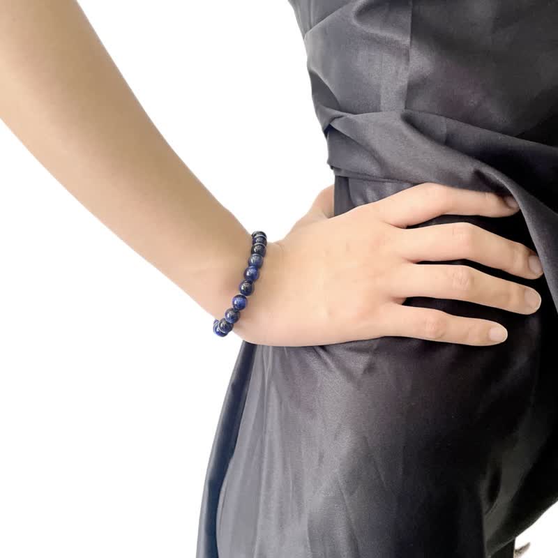 Olivenorma 8mm Natural Blue Tiger Eye Beaded Bracelet