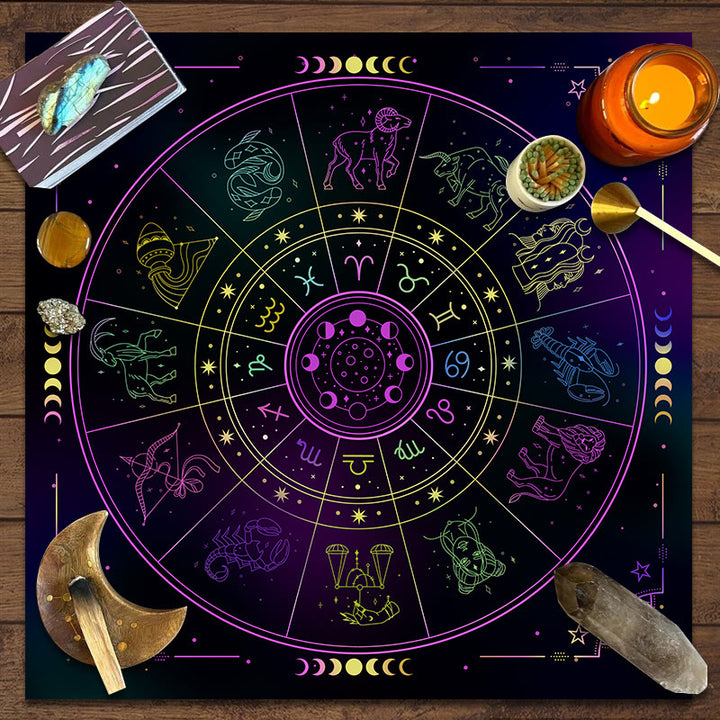 Olivenorma Constellations Zodiac Signs Divination Tarot Tablecloth