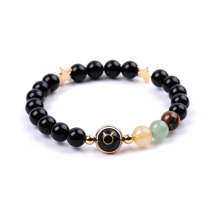 Olivenorma Natural Stone Beads Zodiac Double Pentagram Bracelet