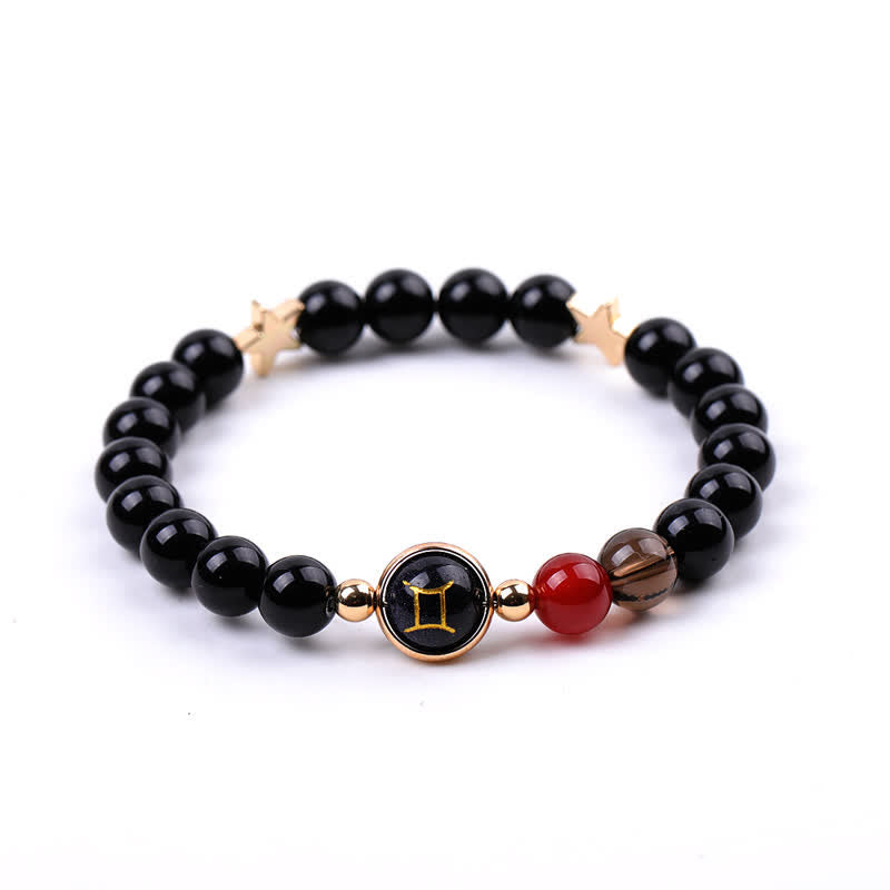 Olivenorma Natural Stone Beads Zodiac Double Pentagram Bracelet
