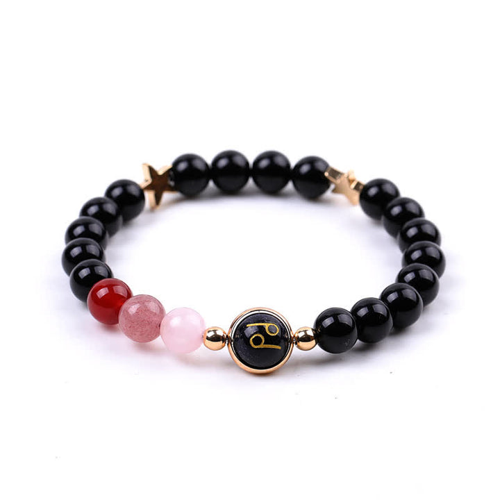 Olivenorma Natural Stone Beads Zodiac Double Pentagram Bracelet