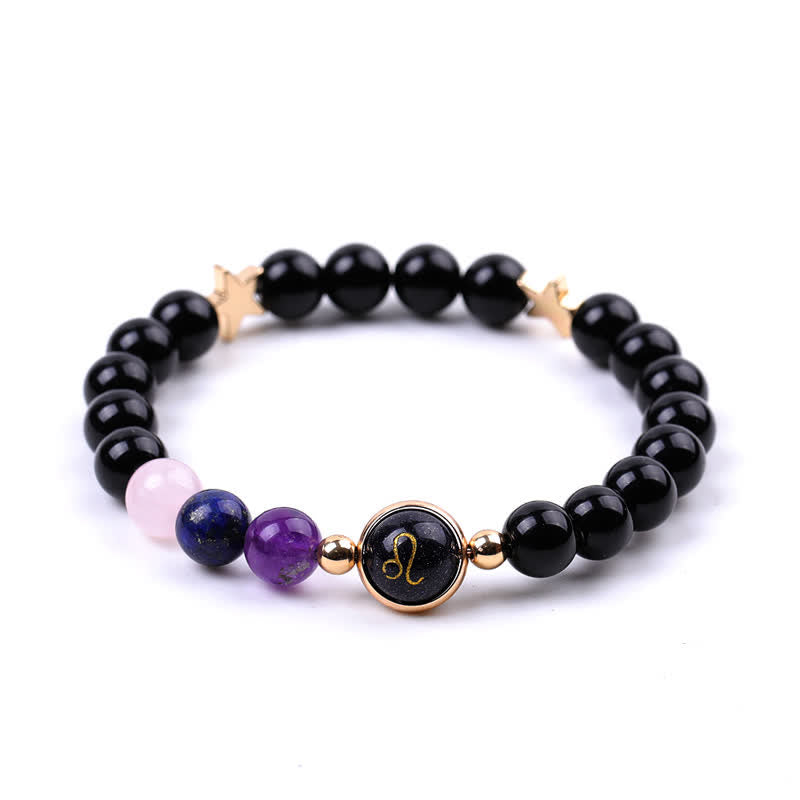 Olivenorma Natural Stone Beads Zodiac Double Pentagram Bracelet