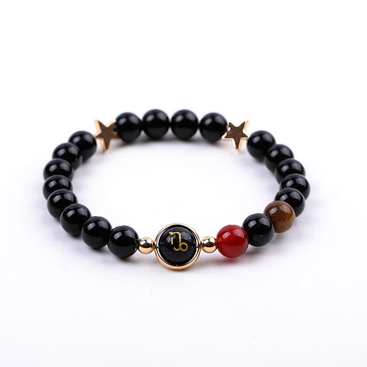 Olivenorma Natural Stone Beads Zodiac Double Pentagram Bracelet
