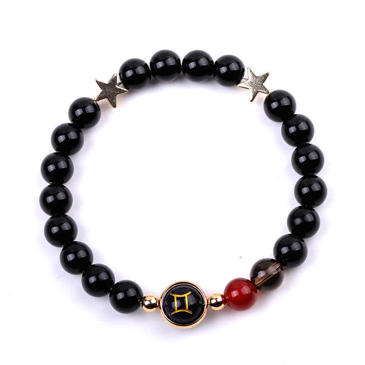 Olivenorma Natural Stone Beads Zodiac Double Pentagram Bracelet