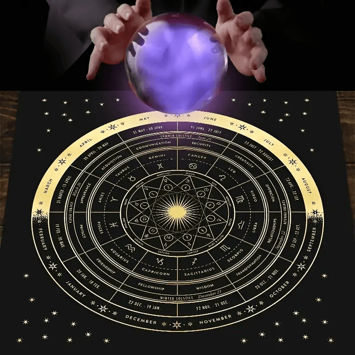 Olivenorma Zodiac Astrology Wheel Of Year Tarot Tablecloth