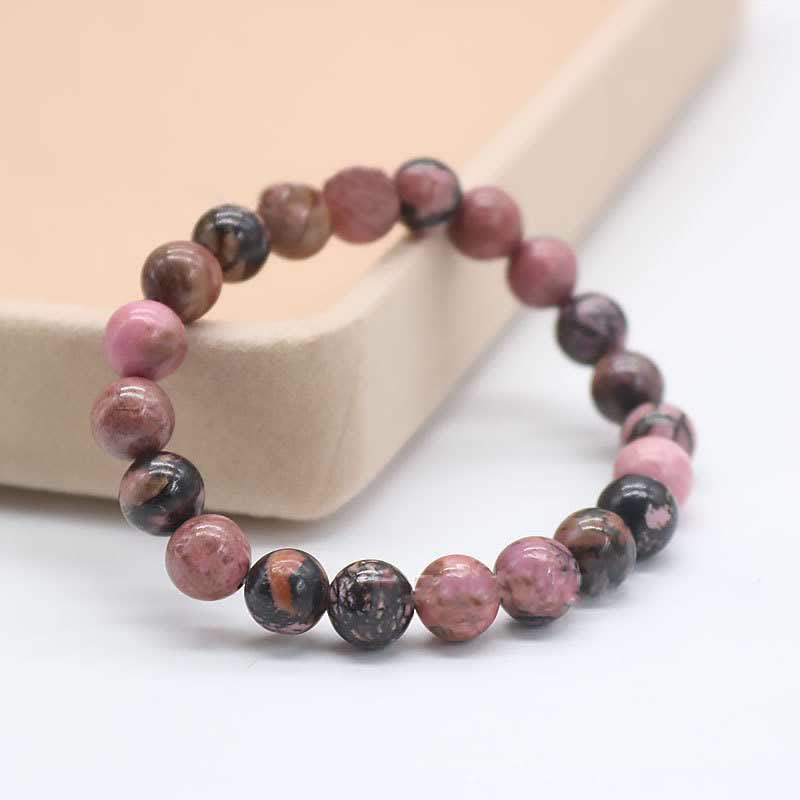 Olivenorma 8mm Natural Stone Beaded Adjustable Bracelet