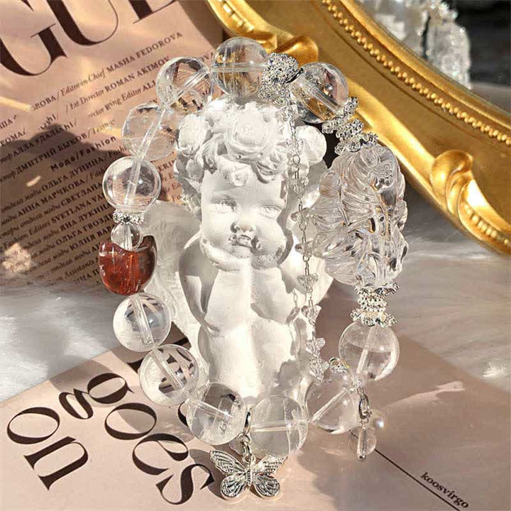 Olivenorma Clear Crystal Butterfly Cartoon Pendant Adjustable Bracelet